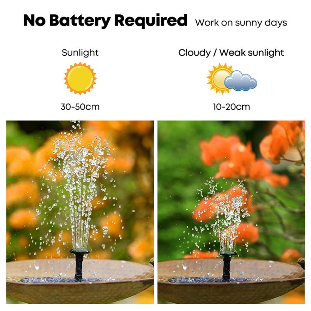 Solar Pool Pump Kit - نافورة شمسية خارجية مع 6 فوهات،