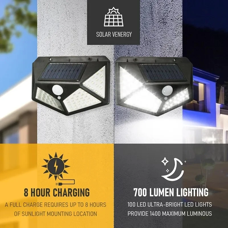 Renewable Energy Solar - 100Led مصباح للطاقة الشمسية متعدد الوظائف
