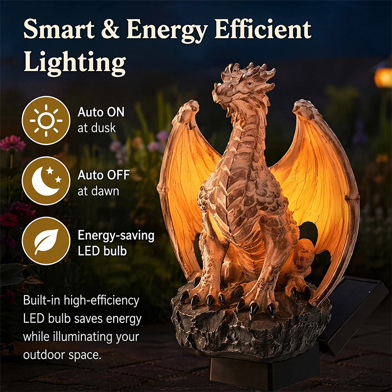 مصباح حديقة شمسي بتصميم التنين - مراجعة Renewable Energy Solar وسعره