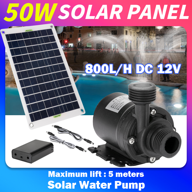 50 واط 12 فولت منخفضة الضوضاء  - مراجعة Solar Pool Pump Kit وسعره