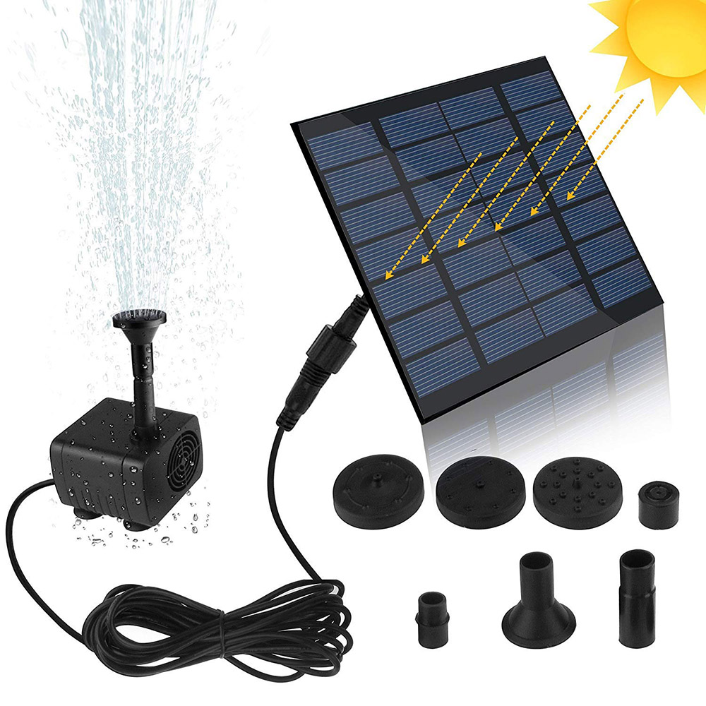 مضخة نافورات شمسية صغيرة ، مضخ - مراجعة Solar Pool Pump Kit وسعره