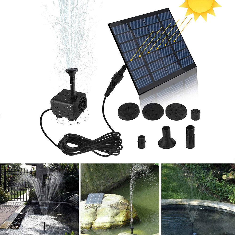 مضخة نافورات شمسية صغيرة ، مضخ - مراجعة Solar Pool Pump Kit وسعره